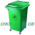thùng rác công cộng 60 lít xanh lá