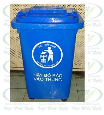 Thùng rác công cộng 60 lít xanh dương