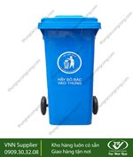 thùng rác cộng cộng 120 lít xanh dương