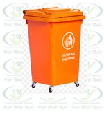 thùng rác công cộng 60 lít màu đỏ