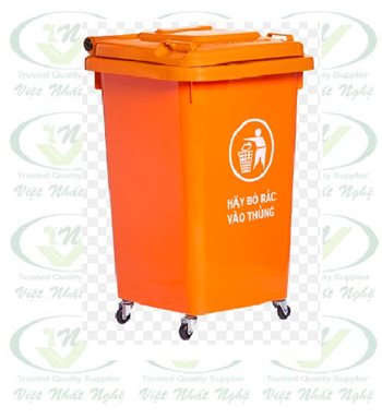 thùng rác công cộng 60 lít màu đỏ