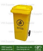thùng rác công cộng 120 lít màu vàng